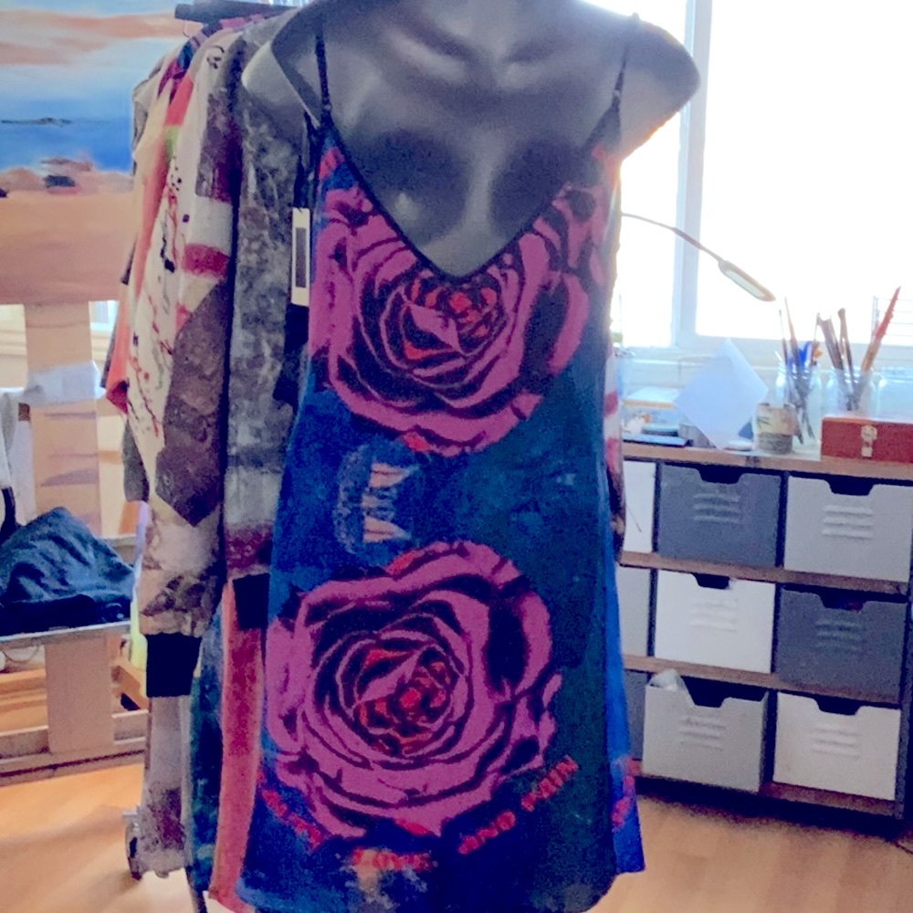 Short Silk Slip Dress Beauty and Love by artist Ane Howard - Picture 3 of 8